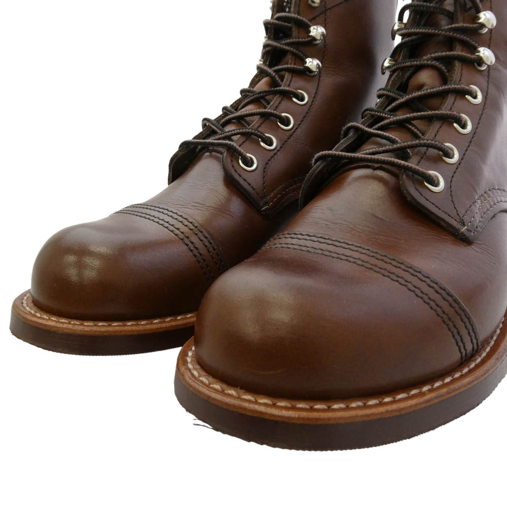 RED WING レッドウィング 08111-3 Iron Ranger アイアンレンジャー アンバーハーネス キャップドトゥ ワークブーツ ブラウン系 25cm【中古】