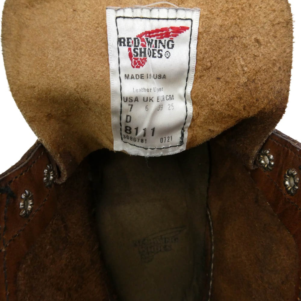 RED WING レッドウィング 08111-3 Iron Ranger アイアンレンジャー アンバーハーネス キャップドトゥ ワークブーツ ブラウン系 25cm【中古】