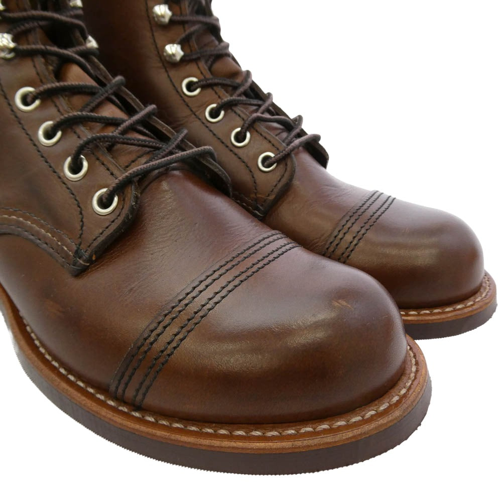 RED WING レッドウィング 08111-3 Iron Ranger アイアンレンジャー アンバーハーネス キャップドトゥ ワークブーツ ブラウン系 25cm【中古】