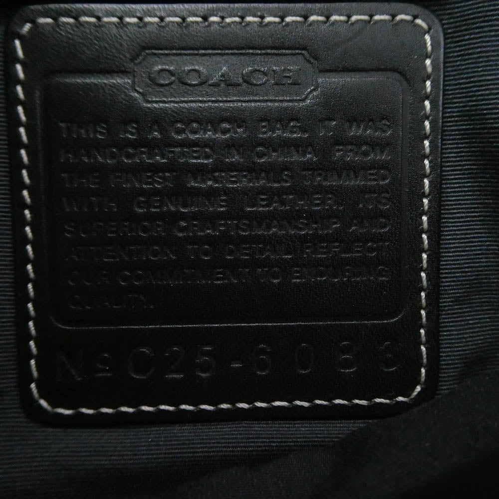 COACH コーチ 6083 シグネチャー キャンバス レザー ショルダー バッグ ブラック系【中古】
