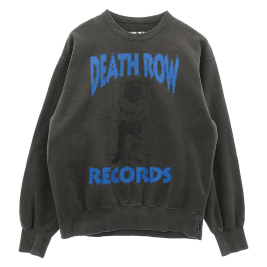 WACKO MARIA ワコマリア x DEATH ROW RECORDS デス ロウ レコード WASHED MIDDLE WEIGHT CREW NECK SWEAT SHIRT クルーネック スウェット ブラック系 ブルー系 L【美品】【中古】