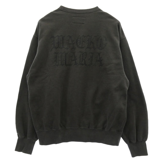 WACKO MARIA ワコマリア x DEATH ROW RECORDS デス ロウ レコード WASHED MIDDLE WEIGHT CREW NECK SWEAT SHIRT クルーネック スウェット ブラック系 ブルー系 L【美品】【中古】