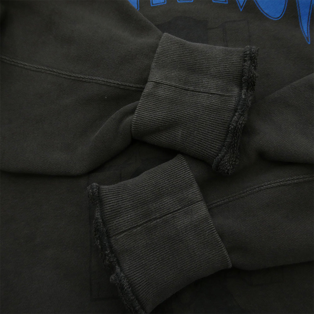 WACKO MARIA ワコマリア x DEATH ROW RECORDS デス ロウ レコード WASHED MIDDLE WEIGHT CREW NECK SWEAT SHIRT クルーネック スウェット ブラック系 ブルー系 L【美品】【中古】