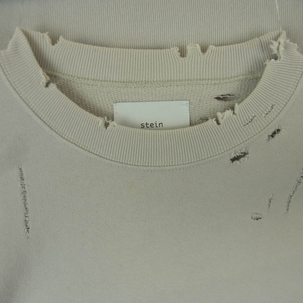 ssstein シュタイン 22AW ST.441 OVERSIZED REBUILD SWEAT LS CONTRUSTIVE プリント ダメージ ブリーチ 加工 オーバーサイズ シルエット スウェット グレイッシュベージュ系 M【中古】