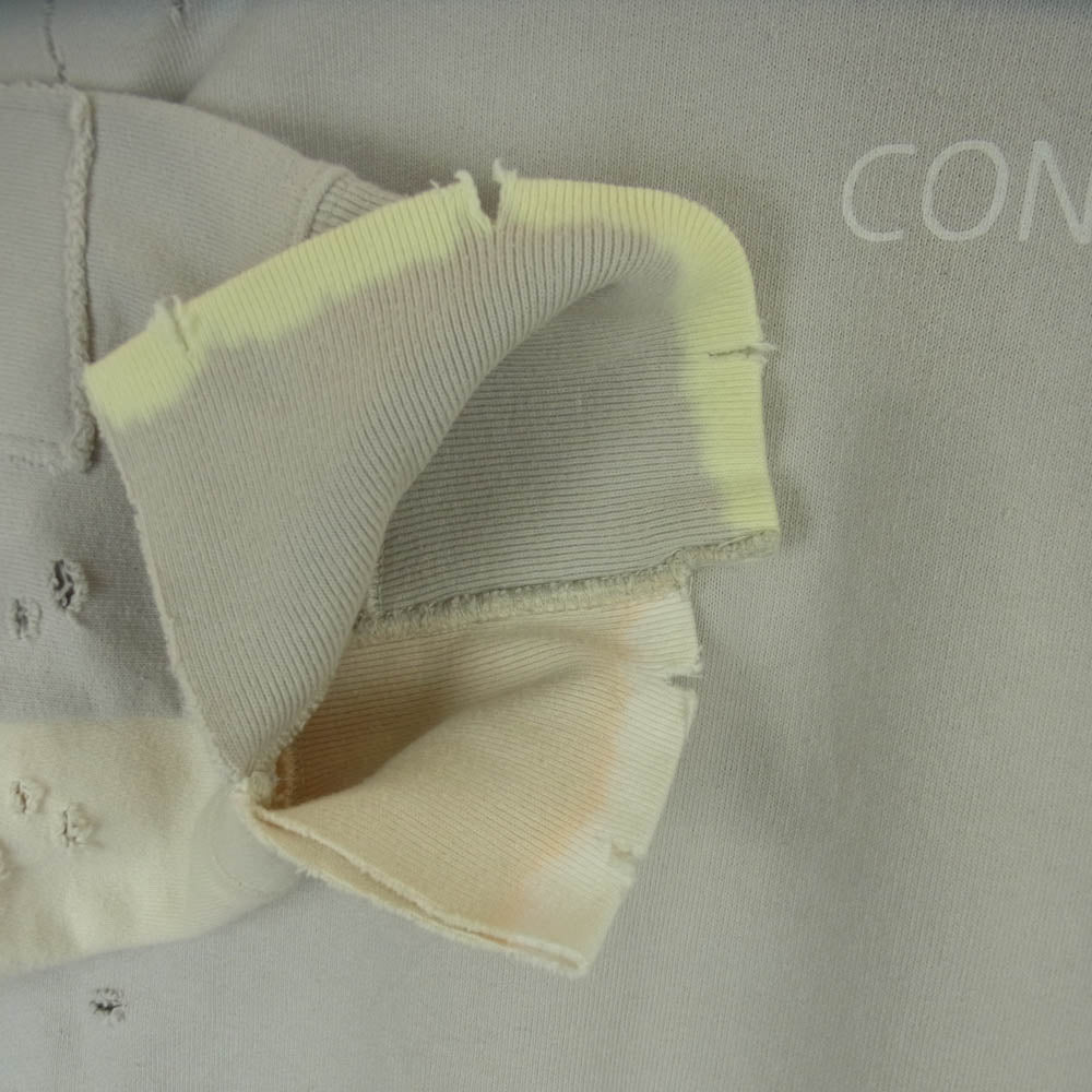ssstein シュタイン 22AW ST.441 OVERSIZED REBUILD SWEAT LS CONTRUSTIVE プリント ダメージ ブリーチ 加工 オーバーサイズ シルエット スウェット グレイッシュベージュ系 M【中古】