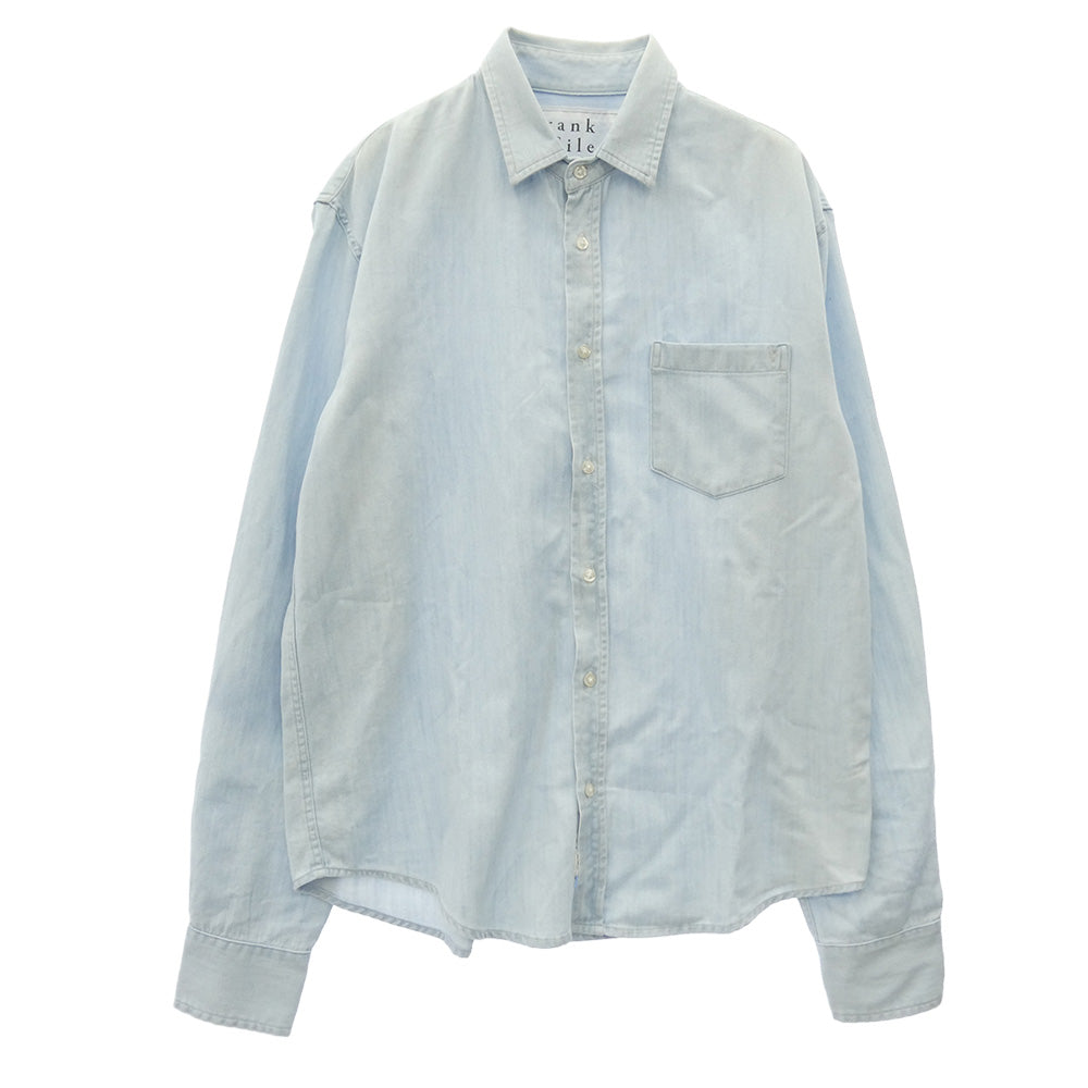 Frank&Eileen フランクアンドアイリーン LUKE イタリアンファブリック ルーク コットン 綿デニム 長袖 シャツ ライトブルー系 XS【中古】