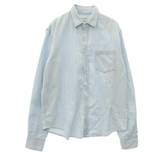 Frank&Eileen フランクアンドアイリーン LUKE イタリアンファブリック ルーク コットン 綿デニム 長袖 シャツ ライトブルー系 XS【中古】