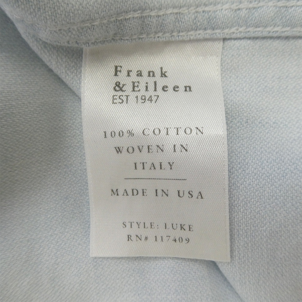 Frank&Eileen フランクアンドアイリーン LUKE イタリアンファブリック ルーク コットン 綿デニム 長袖 シャツ ライトブルー系 XS【中古】