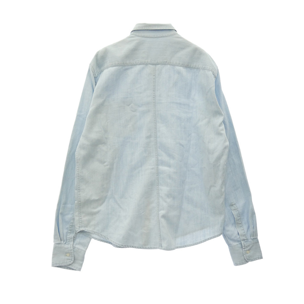 Frank&Eileen フランクアンドアイリーン LUKE イタリアンファブリック ルーク コットン 綿デニム 長袖 シャツ ライトブルー系 XS【中古】