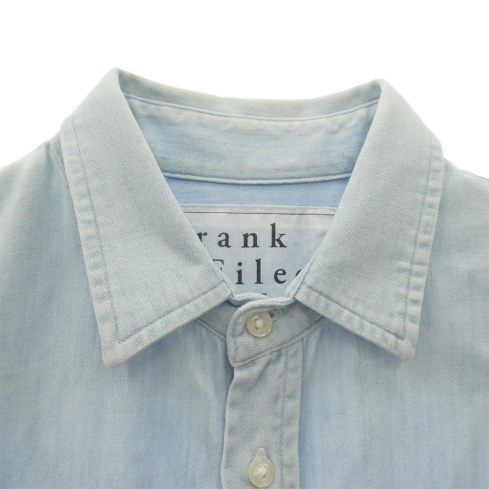 Frank&Eileen フランクアンドアイリーン LUKE イタリアンファブリック ルーク コットン 綿デニム 長袖 シャツ ライトブルー系 XS【中古】