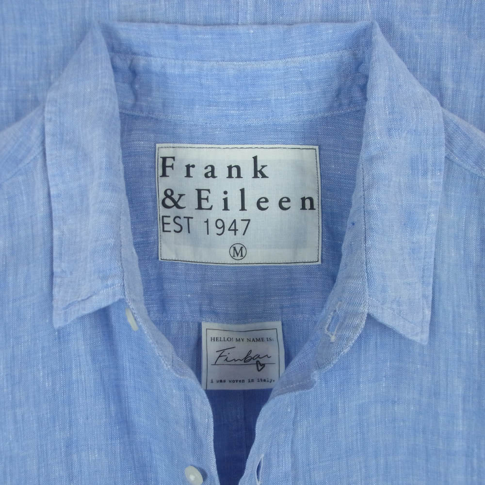 Frank&Eileen フランクアンドアイリーン 3920700081 FINBAR LBL イタリアンファブリック リネン100％ 長袖 シャツ ライトブルー系 M【中古】