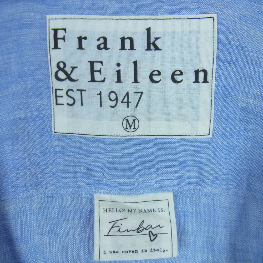 Frank&Eileen フランクアンドアイリーン 3920700081 FINBAR LBL イタリアンファブリック リネン100％ 長袖 シャツ ライトブルー系 M【中古】