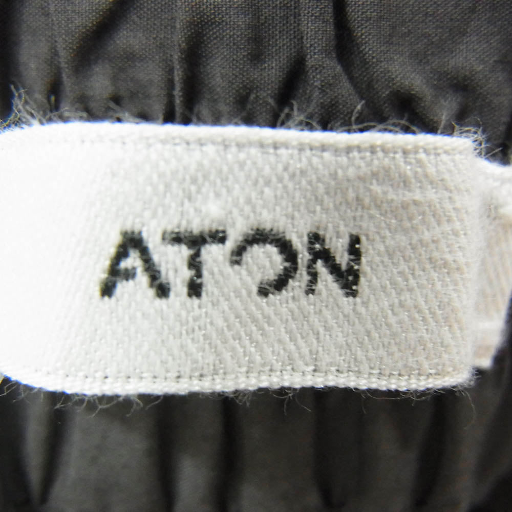 ATON エイトン PRAGCM0401 COTTON LAWN WIDE EASY PANTS コットンローン ワイド イージーパンツ ブラック系 02【中古】