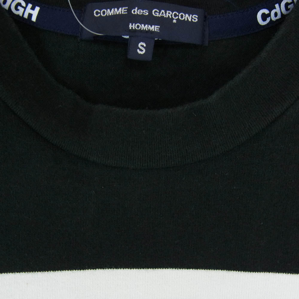 COMME des GARCONS HOMME コムデギャルソンオム AD2023 HM-T013 CdGH コットン天竺 綿ポケット TEE クルーネック 半袖 Tシャツ カットソー ブラック系 S【中古】