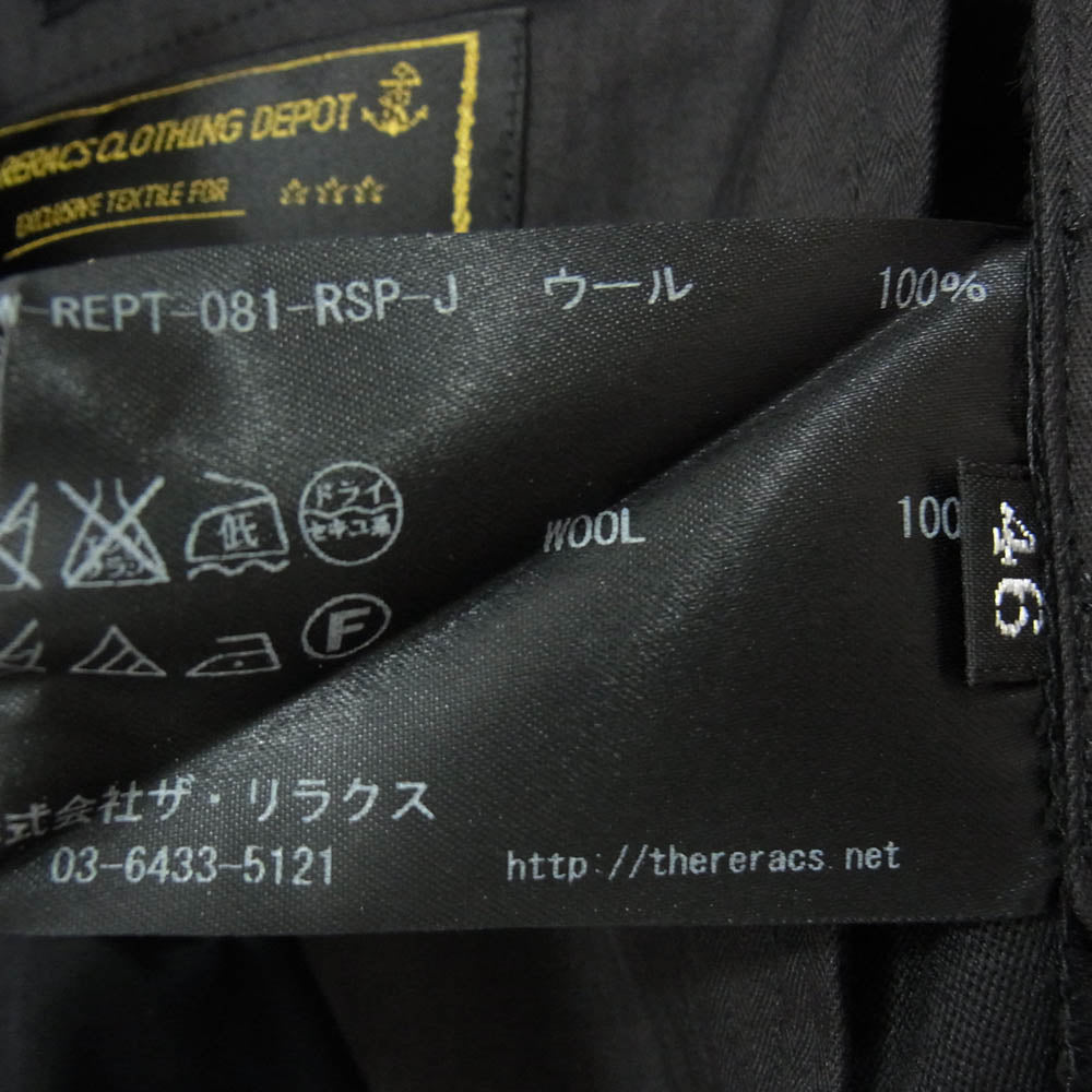 THE RERACS ザリラクス Ron Herman ロンハーマン 16AW 16FW-REPT-081-RSP-J Ron Herman ロンハーマン別注 ウール100％ イージー テーパードスラックスパンツ ブラック系 46【中古】