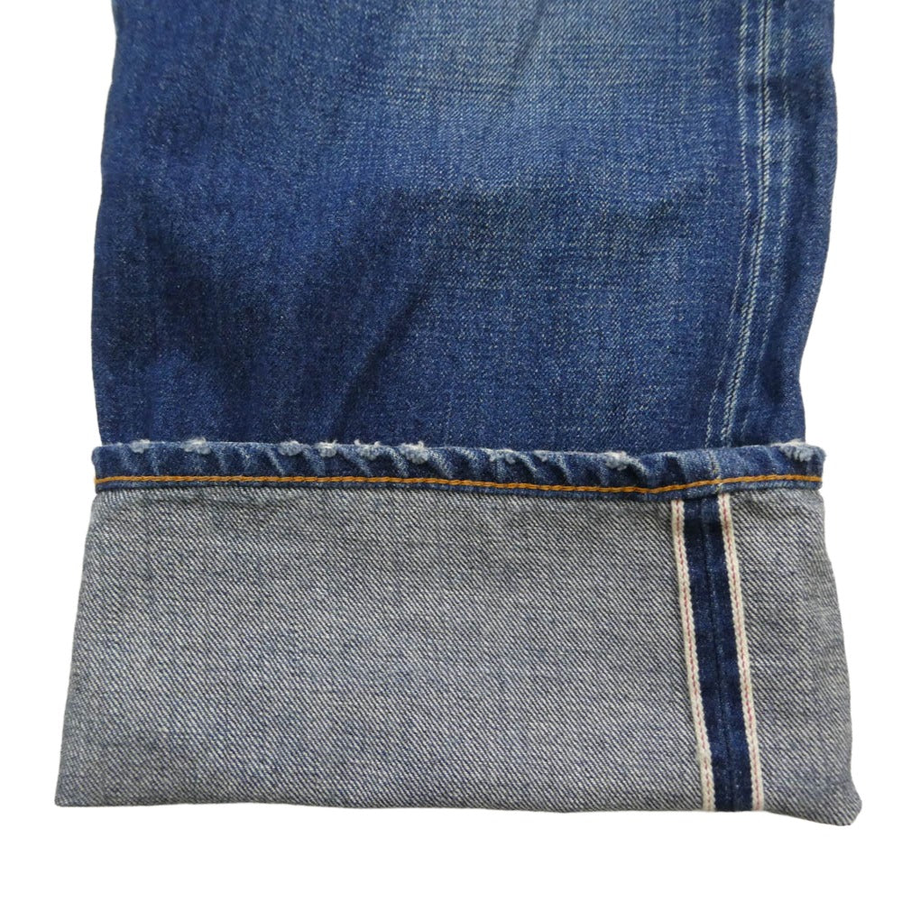 Ron Herman ロンハーマン 3720600017 DENIM デニムライン ダメージ加工 ボタンフライ ストレート デニムパンツ ジーンズ インディゴブルー系 30【中古】