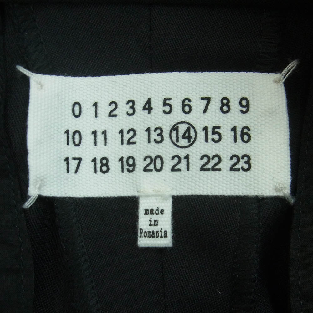 MAISON MARGIELA メゾンマルジェラ 16SS S30KA0434 14ライン 四つタグ カレンダータグ ウール100％ スラックス パンツ ブラック系 46【中古】