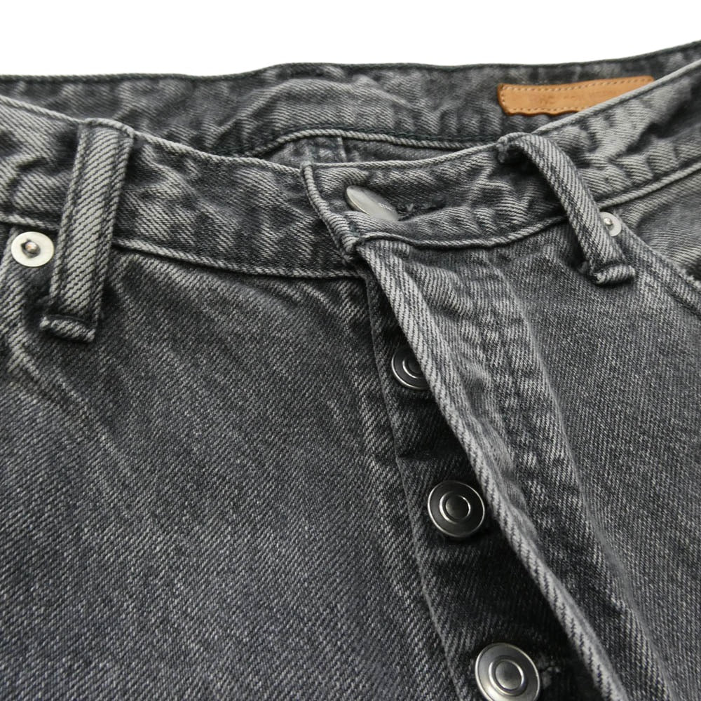 Ron Herman ロンハーマン 3820600022 Kennedy straight denim pants ケネディー ボタンフライ ストレート デニムパンツ ジーンズ ブラック系 29【中古】