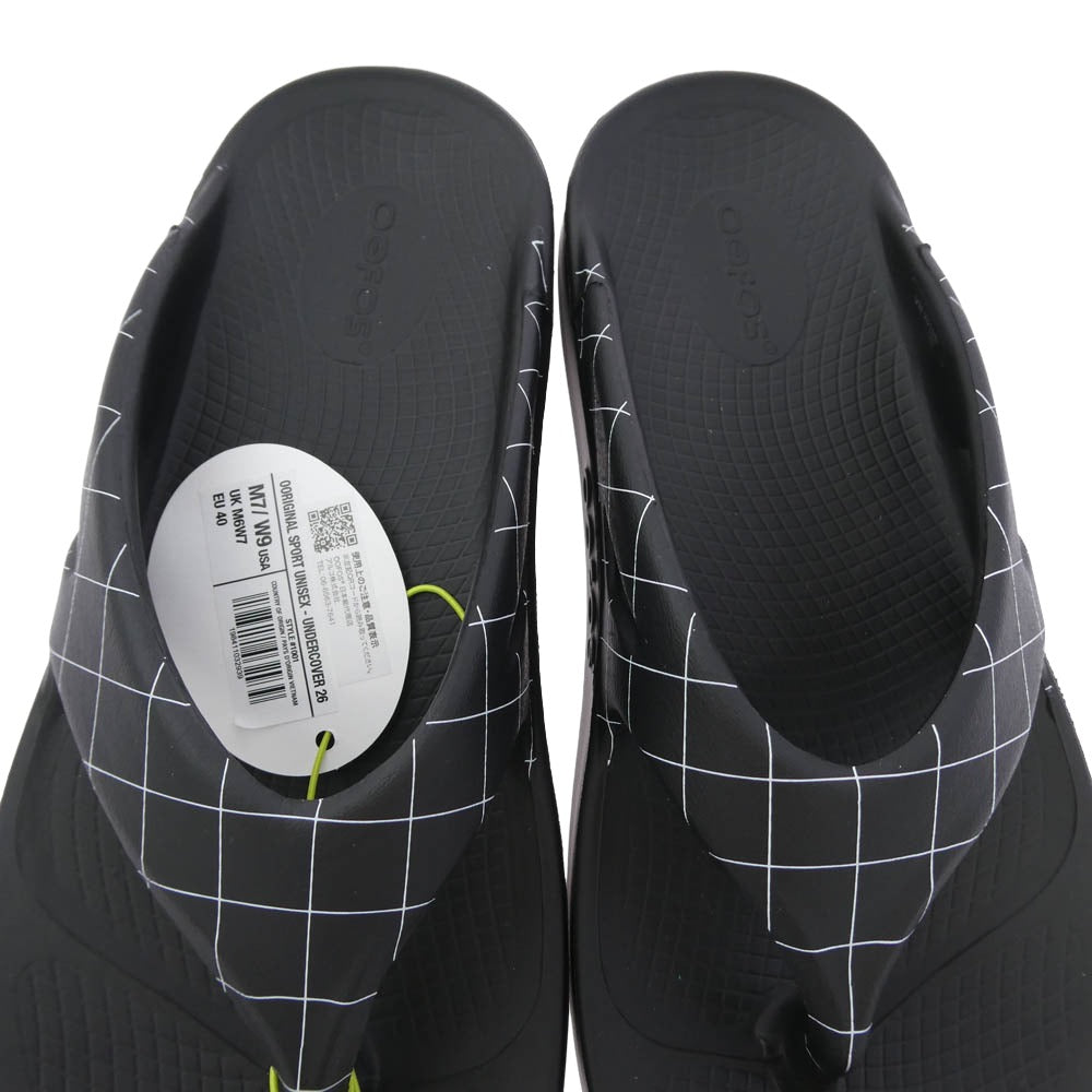 UNDERCOVER アンダーカバー 26SS UC1F4F03 × OOFOS ウーフォス スクエアデザイン ラバーサンダル ブラック系 40【新古品】【未使用】【中古】