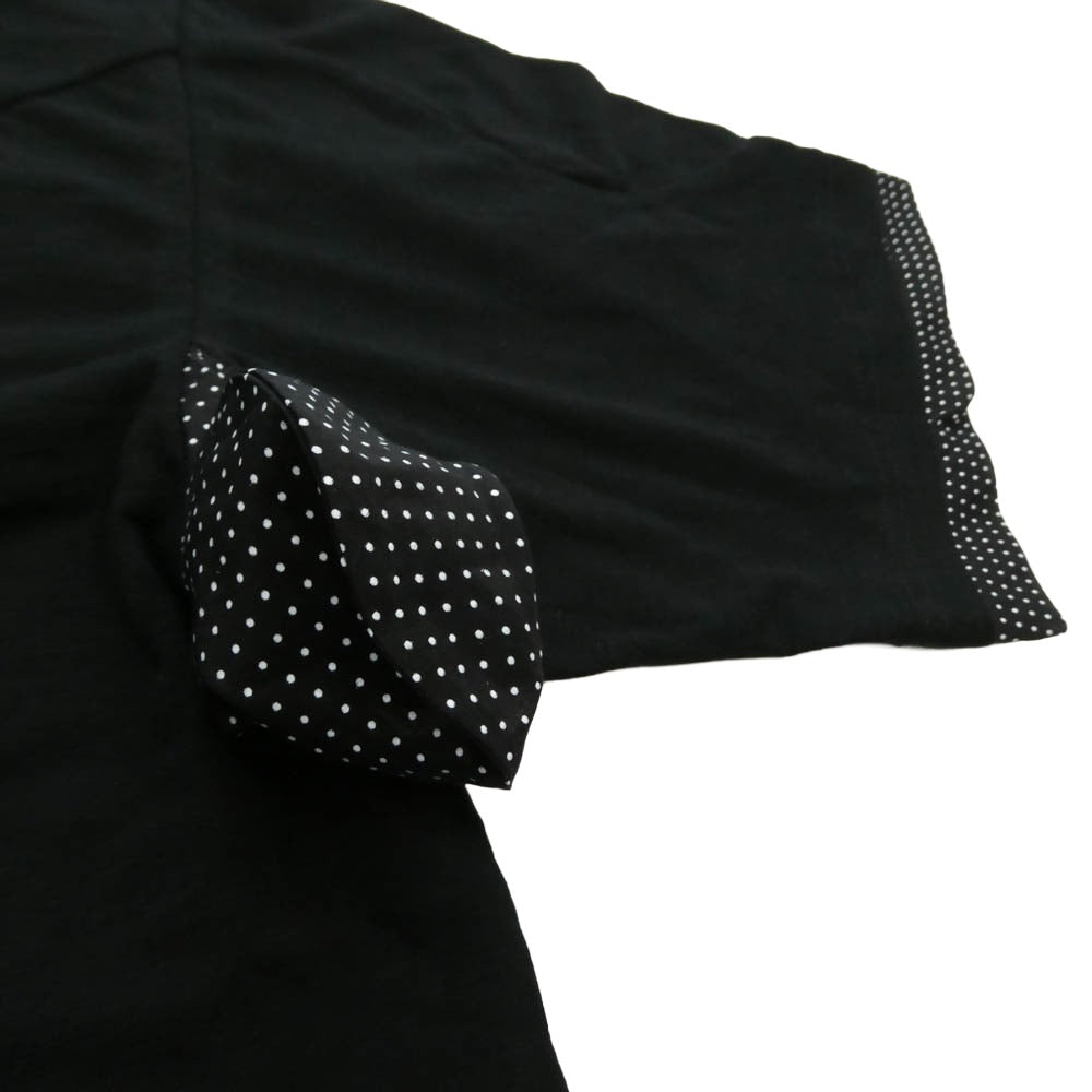 UNDERCOVER アンダーカバー 26SS UC1F1803-2 Slub cotton T-shirt 素材切替 背面ビックタグ スラブコットン Tシャツ 半袖カットソー ブラック系 2【美品】【中古】