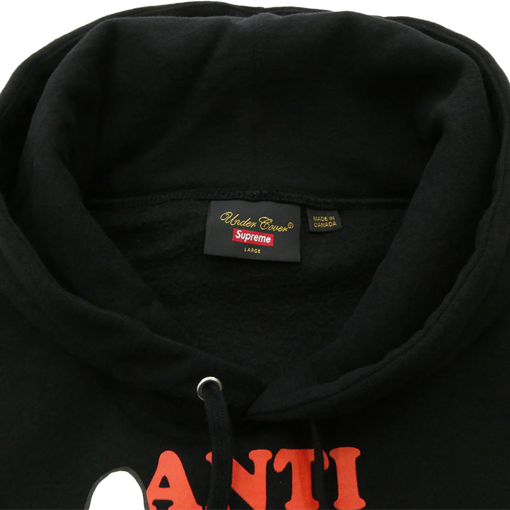 Supreme シュプリーム 23SS SP1C4801 × UNDERCOVER アンダーカバー Anti You Hooded Sweatshirt アンティ ユー フーディー スウェットシャツ プルオーバーパーカー ブラック系 L【極上美品】【中古】