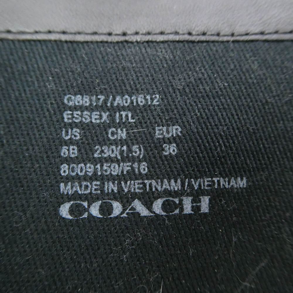 COACH コーチ サイドジップ ロング ブーツ ブラック系 36【中古】