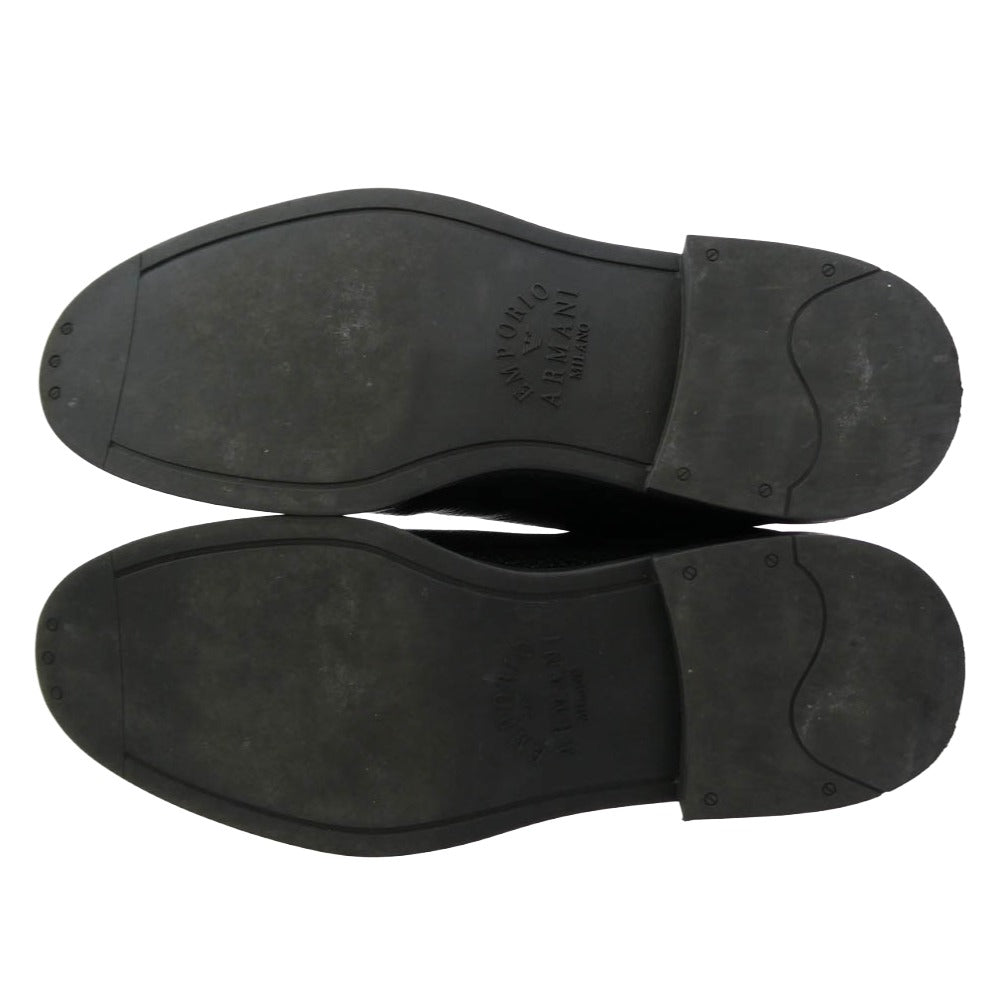 Emporio Armani エンポリオ・アルマーニ X4M389 XF583 Chelsea boots チェルシー サイドゴア ブーツ ブラック系 US11【中古】
