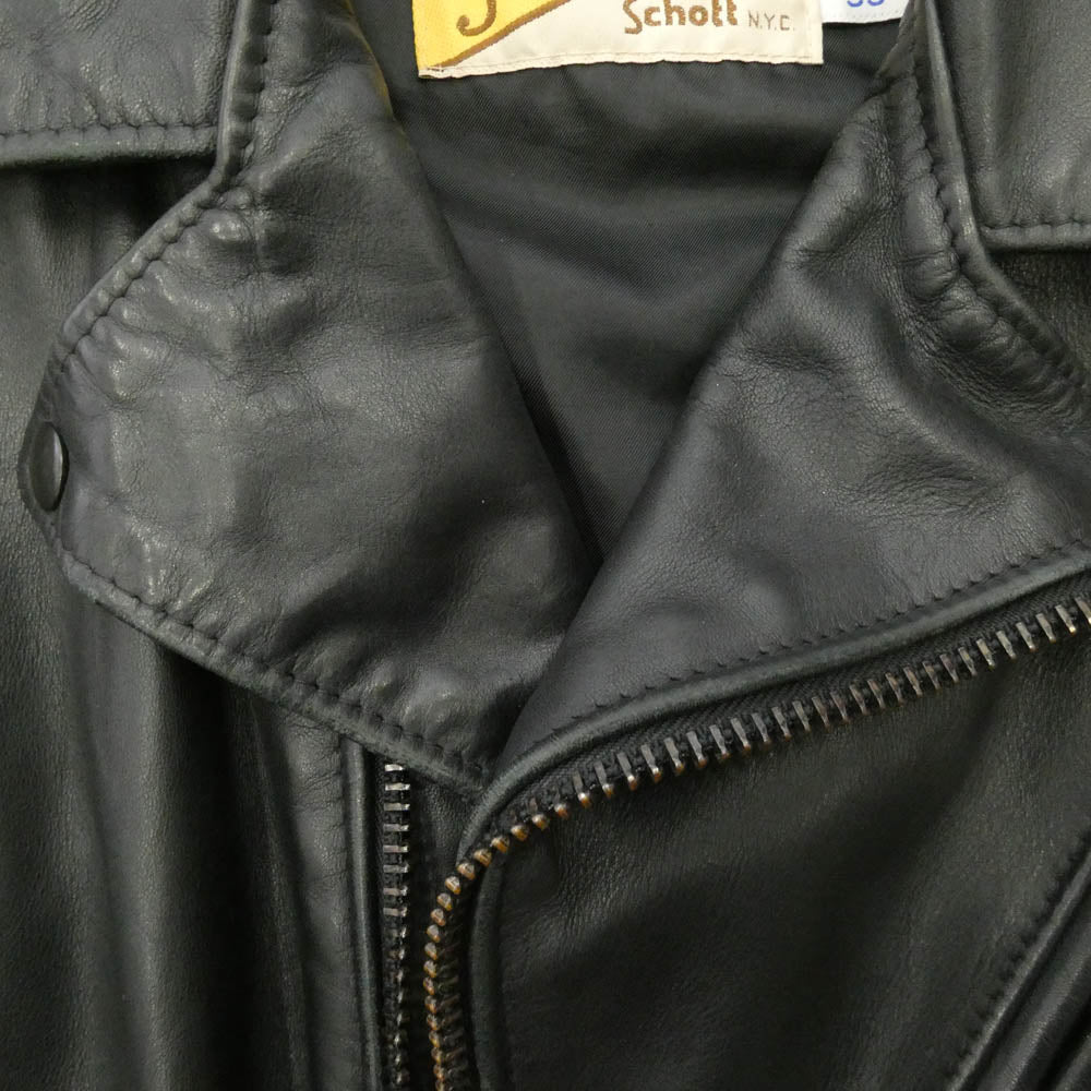 schott ショット x AMERICAN RAG CIE アメリカンラグシー 別注 613 ワンスター レザー ダブル ライダース ジャケット ブラック系 38【中古】