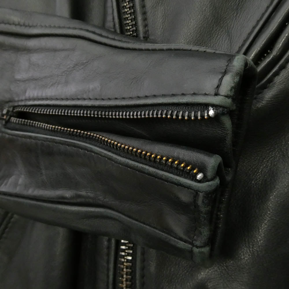schott ショット x AMERICAN RAG CIE アメリカンラグシー 別注 613 ワンスター レザー ダブル ライダース ジャケット ブラック系 38【中古】