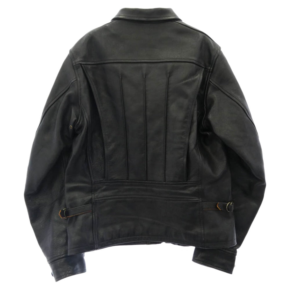 DAPPER'S ダッパーズ LOT1516 茶芯 30s Style Leather Sports Jacket レザー スポーツ ジャケット ブラック系 38【美品】【中古】