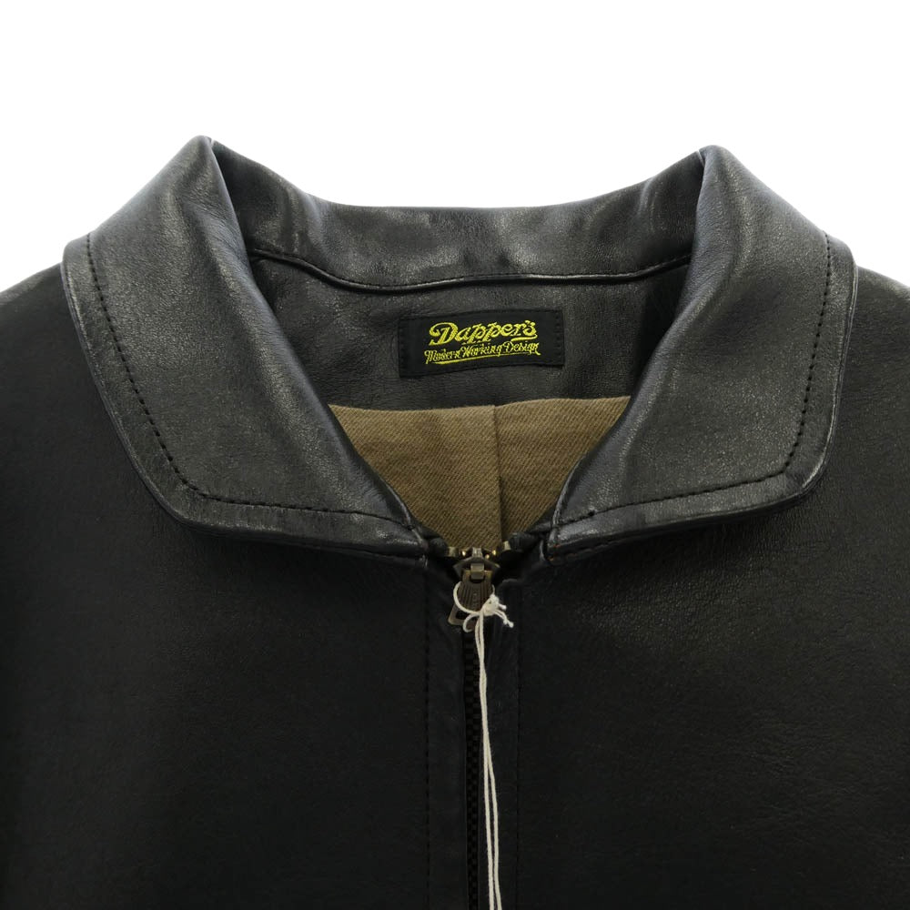 DAPPER'S ダッパーズ LOT1516 茶芯 30s Style Leather Sports Jacket レザー スポーツ ジャケット ブラック系 38【美品】【中古】