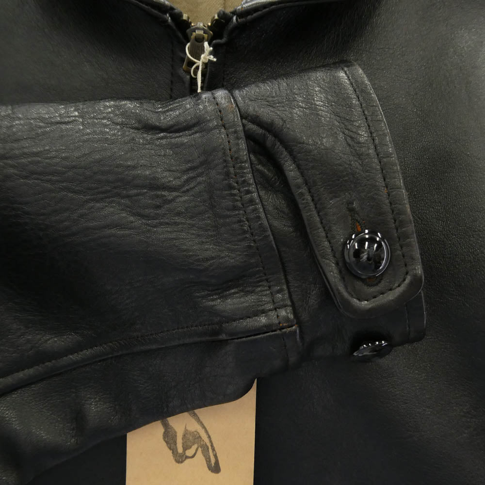 DAPPER'S ダッパーズ LOT1516 茶芯 30s Style Leather Sports Jacket レザー スポーツ ジャケット ブラック系 38【美品】【中古】