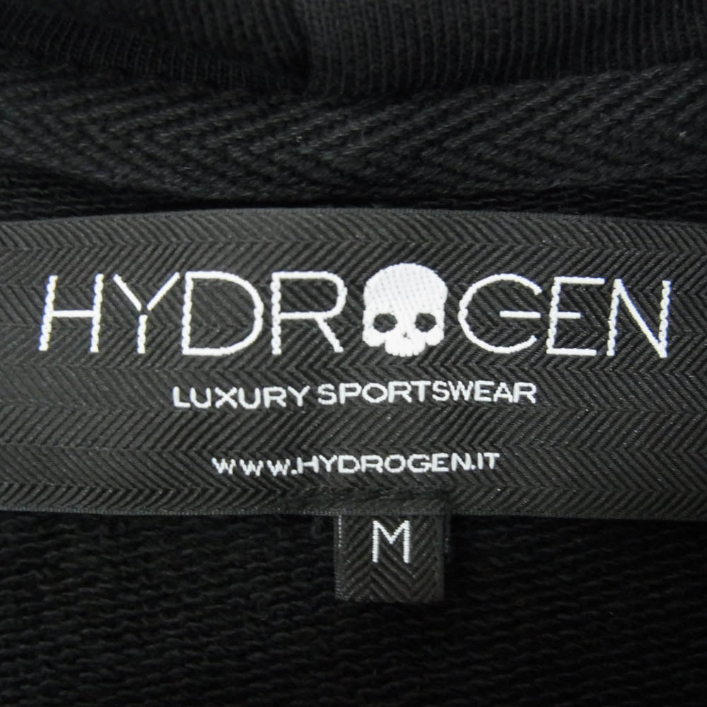 HYDROGEN ハイドロゲン ドクロ スカル ジップアップ フーディ パーカー ブラック系 M【中古】