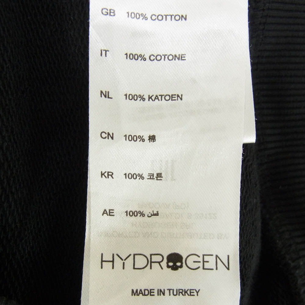 HYDROGEN ハイドロゲン ドクロ スカル ジップアップ フーディ パーカー ブラック系 M【中古】