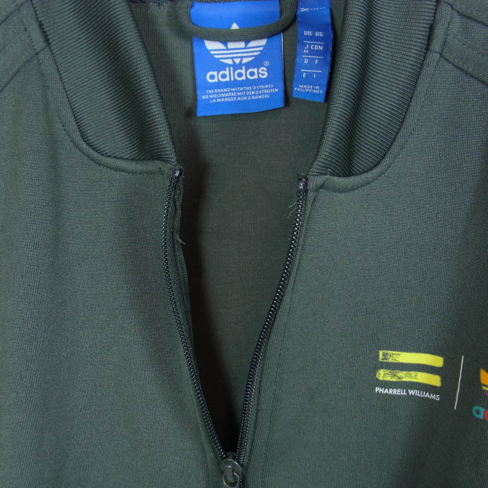adidas アディダス AC5920 Pharrell Williams ファレルウィリアムス トラックジャケット ジャージ モスグリーン系 M【中古】