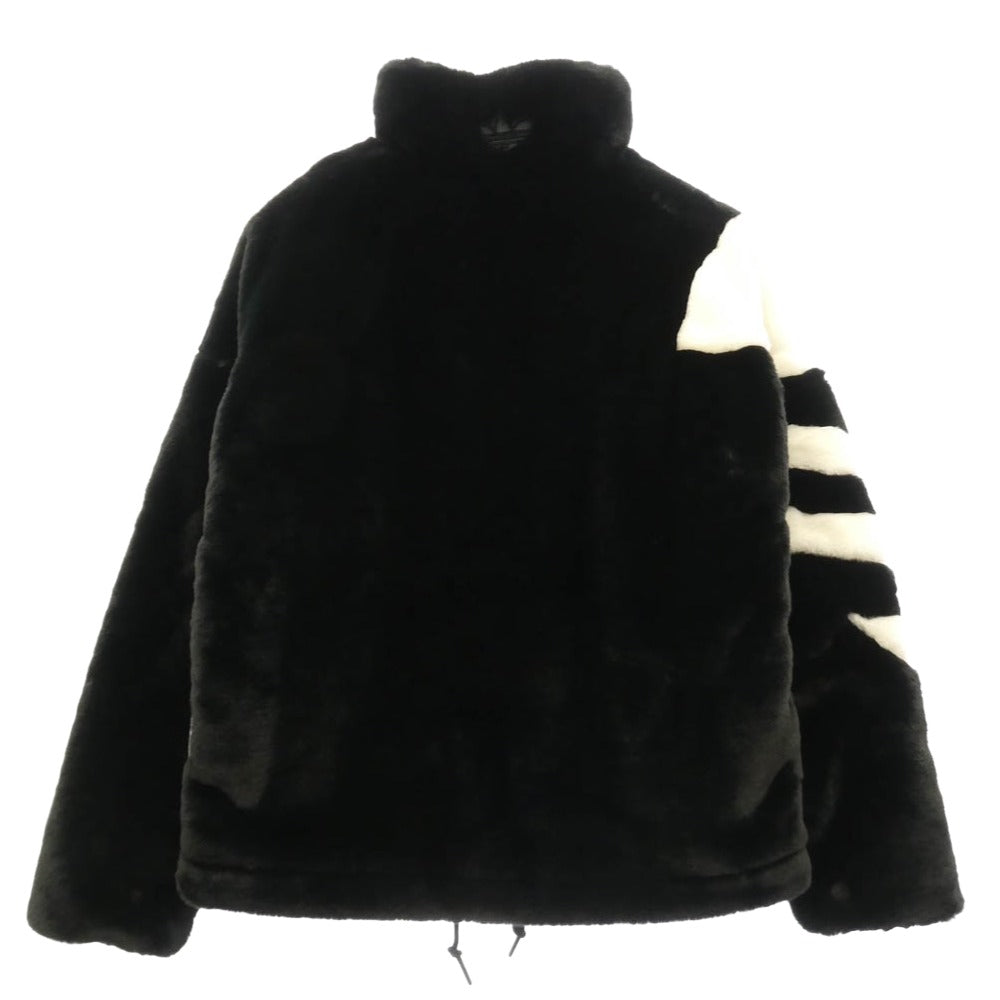  アディダス HR3483 FUR JACKET トレフォイル ファー ボア ジャケット ブラック系 ホワイト系 M【中古】 adidas アディダス HR3483 FUR JACKET トレフォイル ファー ボア
