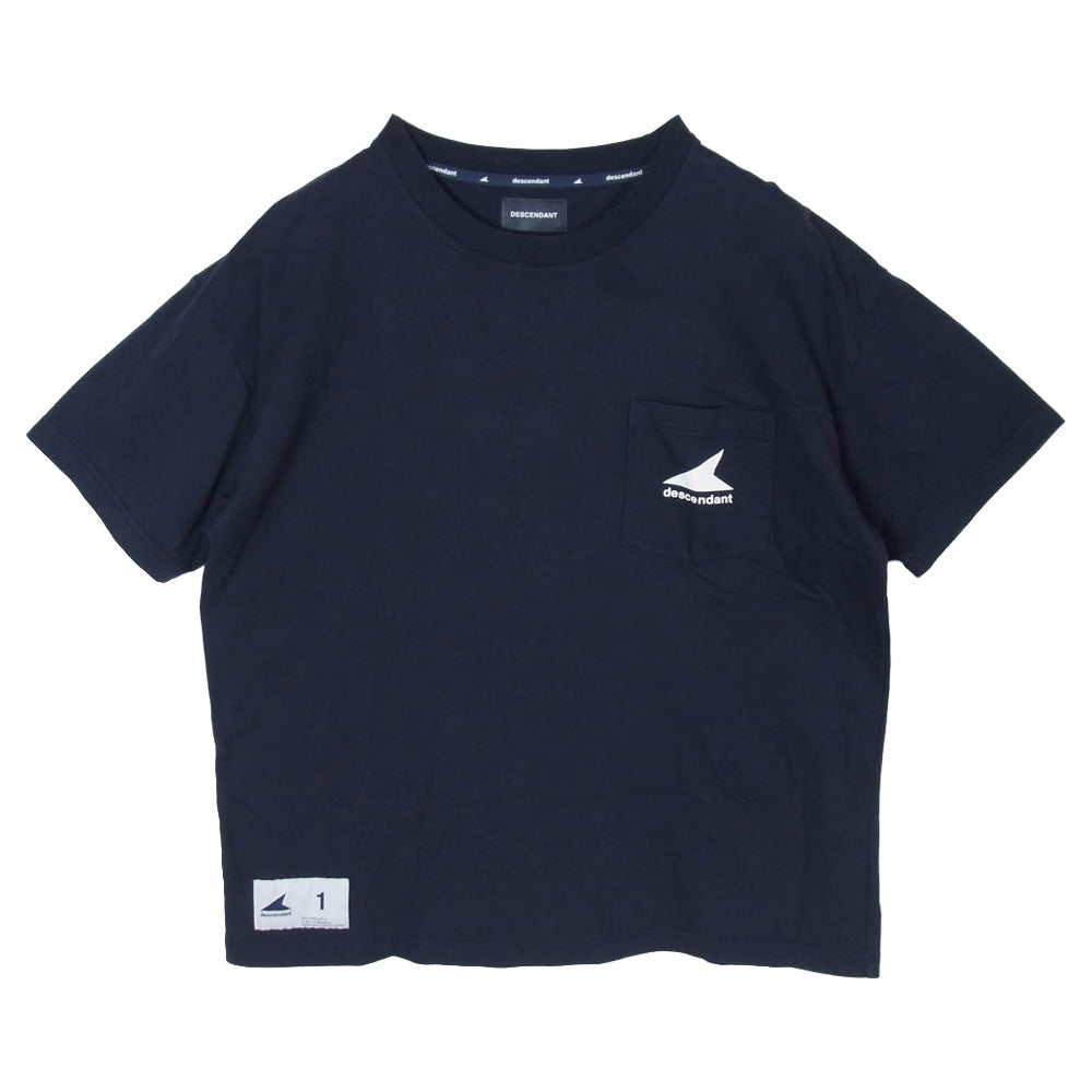 DESCENDANT ディセンダント 241ATDS-CSM33 CETUS ORGANIC COTTON CROP SS 半袖Tシャツ ネイビー系 1【中古】