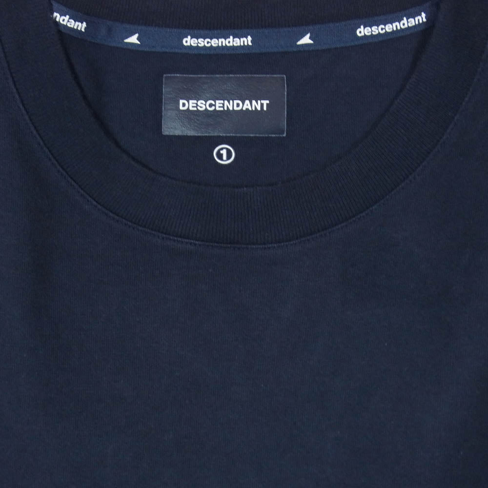DESCENDANT ディセンダント 241ATDS-CSM33 CETUS ORGANIC COTTON CROP SS 半袖Tシャツ ネイビー系 1【中古】