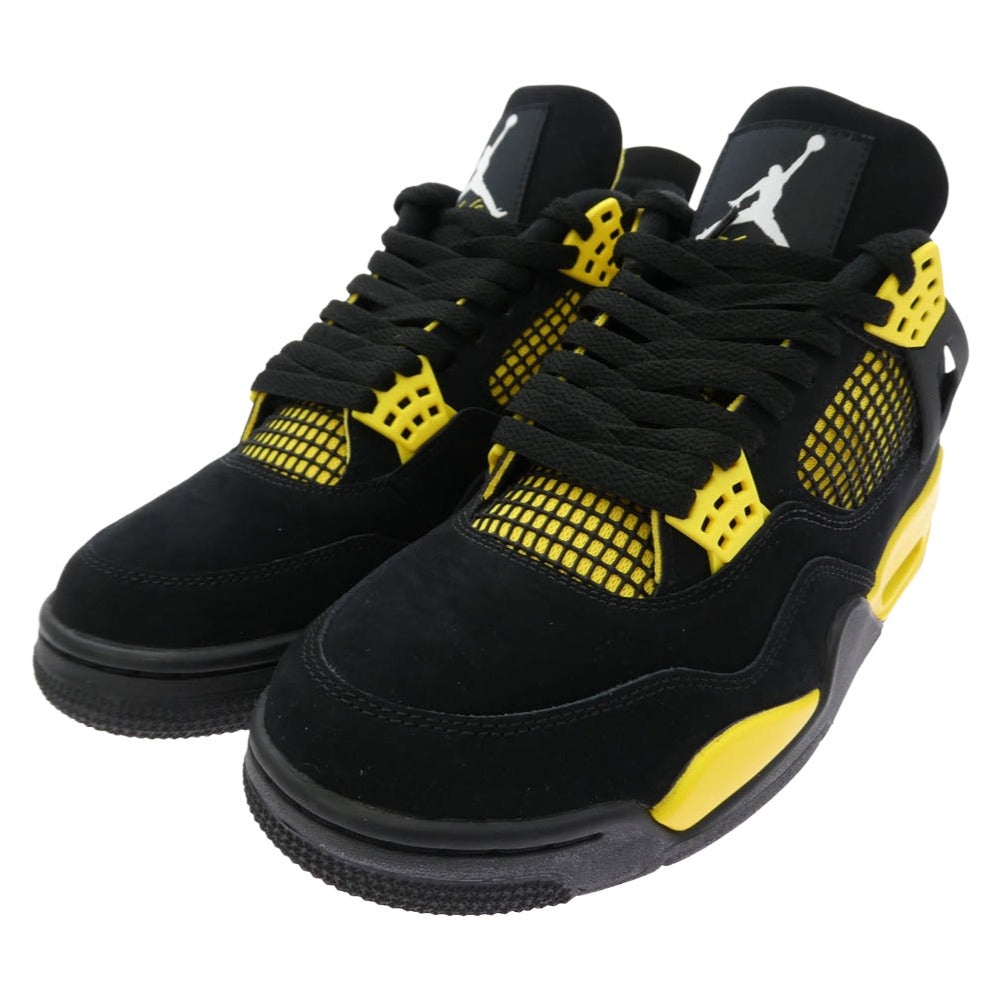 NIKE ナイキ 23SS DH6927-017 Air Jordan 4 Retro Thunder 【フェイクバスターズ鑑定済】 エアジョーダン4 2023 サンダー レトロ ハイカットスニーカー ブラック系 27.5cm【極上美品】【中古】