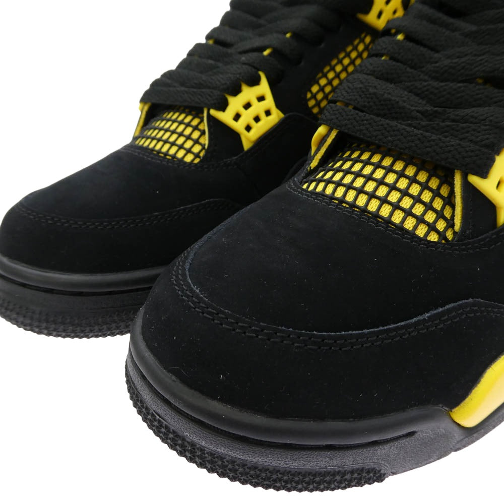 NIKE ナイキ 23SS DH6927-017 Air Jordan 4 Retro Thunder 【フェイクバスターズ鑑定済】 エアジョーダン4 2023 サンダー レトロ ハイカットスニーカー ブラック系 27.5cm【極上美品】【中古】