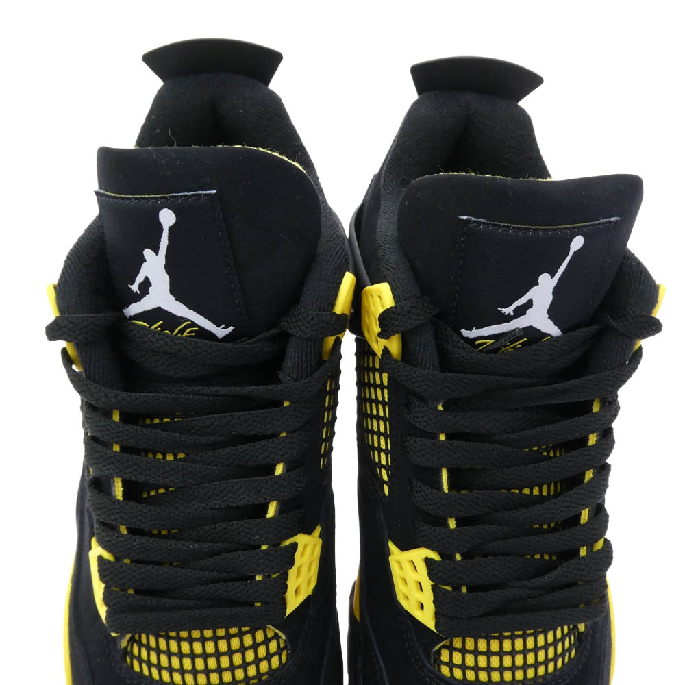 NIKE ナイキ 23SS DH6927-017 Air Jordan 4 Retro Thunder 【フェイクバスターズ鑑定済】 エアジョーダン4 2023 サンダー レトロ ハイカットスニーカー ブラック系 27.5cm【極上美品】【中古】