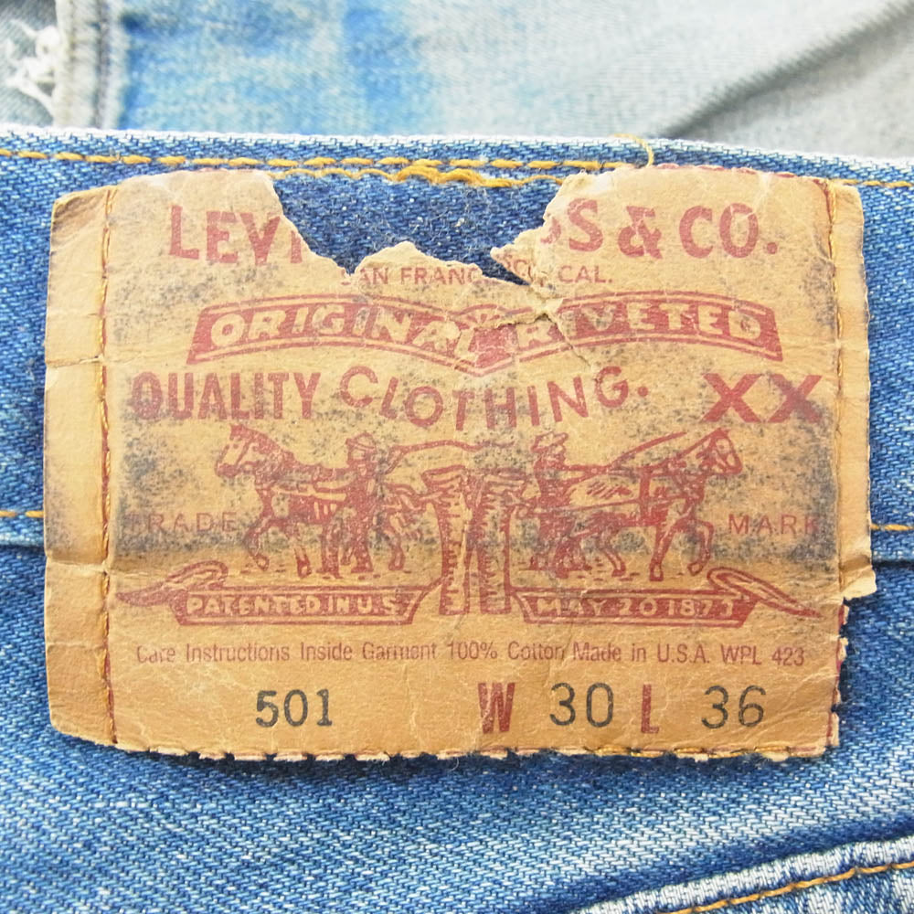 Levi's リーバイス 94年製 USA製 ボタン裏555 バレンシア工場 501 BIGE デニム パンツ インディゴブルー系 30【中古】