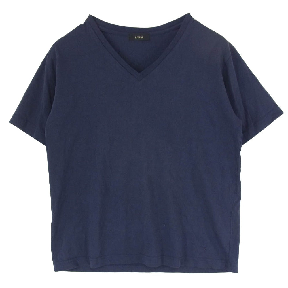 ALVANA アルヴァナ 天竺 VショートスリーブT Vネック 半袖 Tシャツ ネイビー系 2【中古】