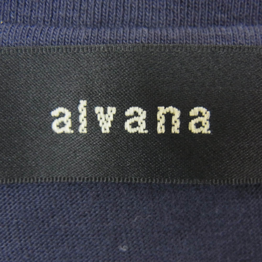 ALVANA アルヴァナ 天竺 VショートスリーブT Vネック 半袖 Tシャツ ネイビー系 2【中古】