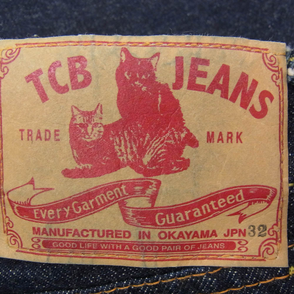 TCB jeans ティージービージーンズ 5ポケット 耳付き ボタンフライ デニムパンツ ジーンズ インディゴブルー系 32【中古】