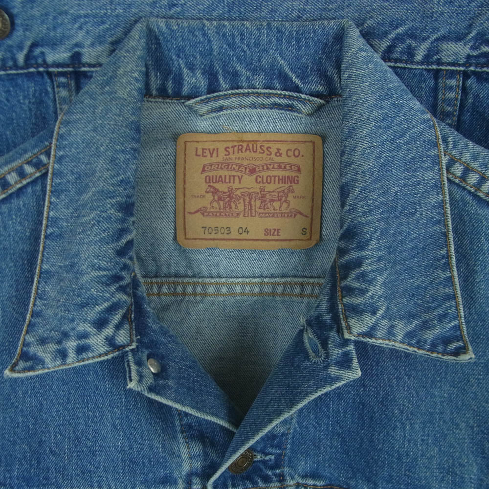 Levi's リーバイス 98年製 ボタン裏刻印 70503 クロアチア製 トラッカー デニム ジャケット インディゴブルー系 S【中古】