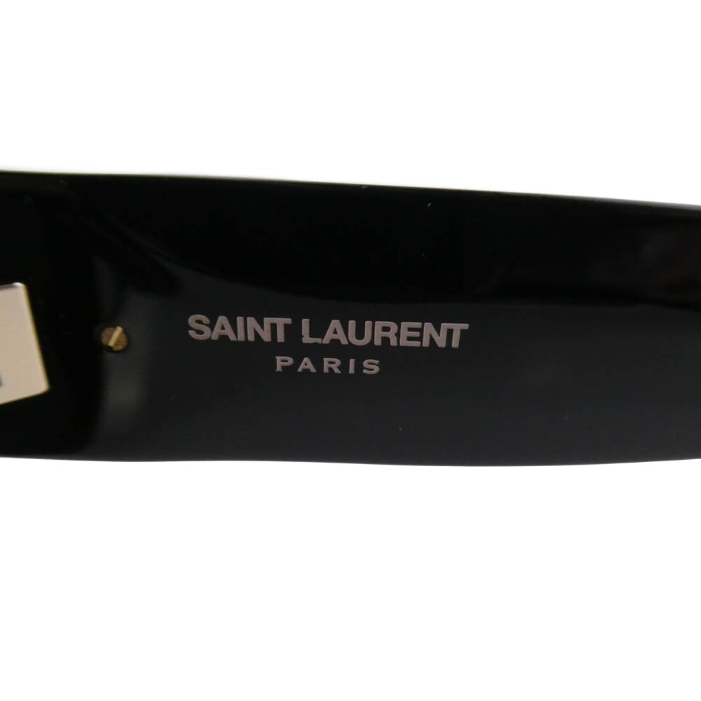 SAINT LAURENT サンローラン SL M94 国内正規購入書有 YSL イニシャル カサンドラメタルロゴ セルフレーム ボストン型 サングラス アイウェア ブラック系 53□20-145【中古】