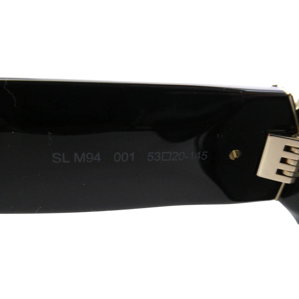 SAINT LAURENT サンローラン SL M94 国内正規購入書有 YSL イニシャル カサンドラメタルロゴ セルフレーム ボストン型 サングラス アイウェア ブラック系 53□20-145【中古】