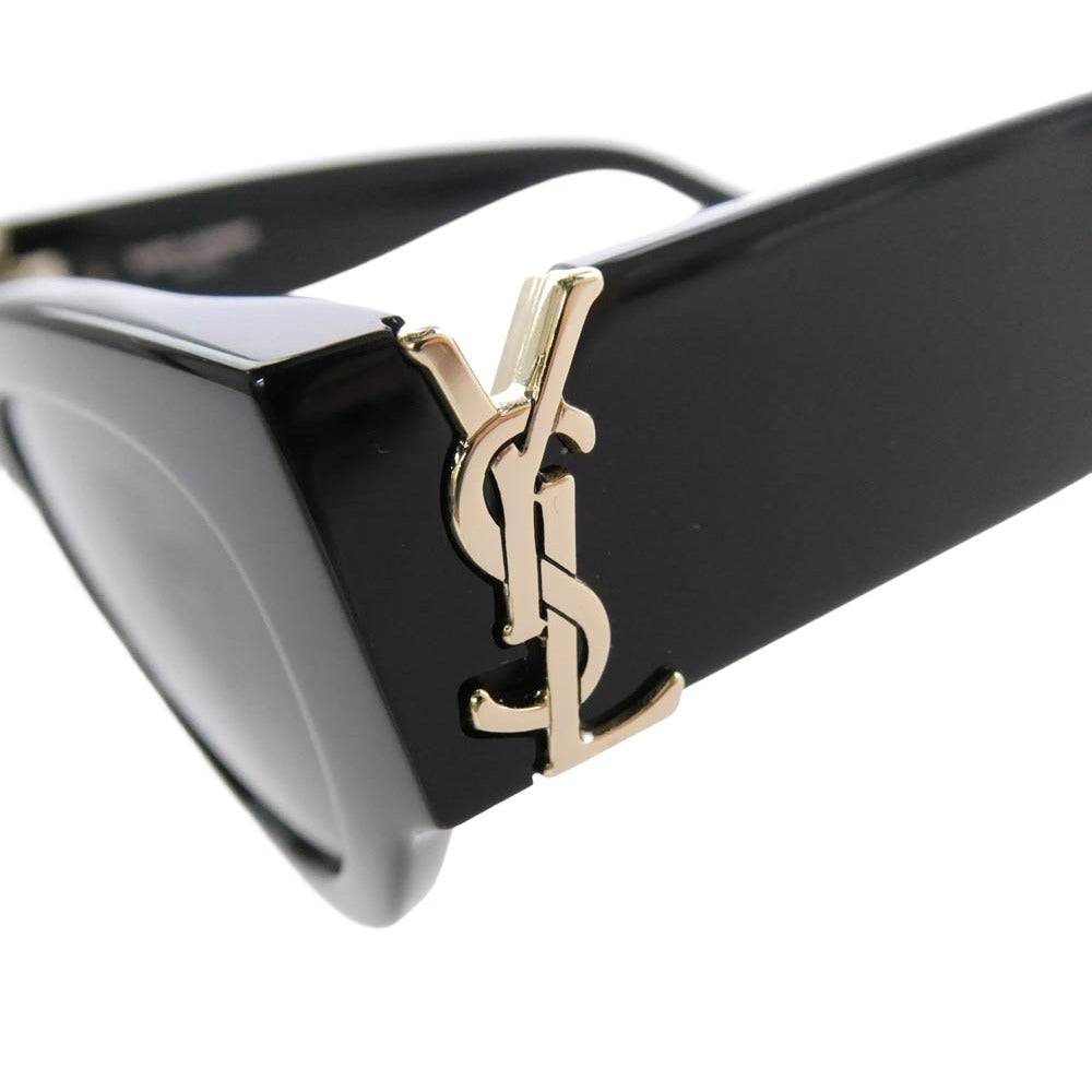 SAINT LAURENT サンローラン SL M94 国内正規購入書有 YSL イニシャル カサンドラメタルロゴ セルフレーム ボストン型 サングラス アイウェア ブラック系 53□20-145【中古】