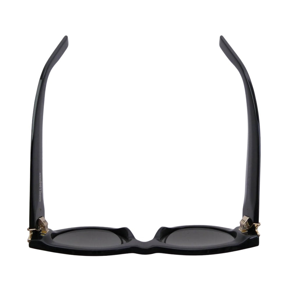SAINT LAURENT サンローラン SL M94 国内正規購入書有 YSL イニシャル カサンドラメタルロゴ セルフレーム ボストン型 サングラス アイウェア ブラック系 53□20-145【中古】